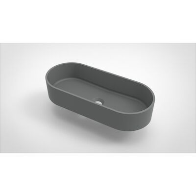 Opbouw Waskom Arcqua Case Ovaal 60×26 cm Mat Grijs