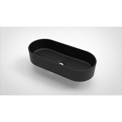 Opbouw Waskom Arcqua Case Ovaal 60×26 cm Mat Zwart