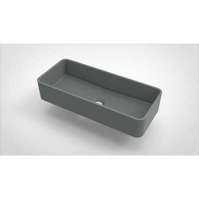 Opbouw Waskom Arcqua Case Rechthoek 60×26 cm Mat Grijs