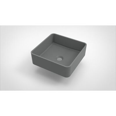 Opbouw Waskom Arcqua Case Vierkant 37×37 cm Mat Grijs