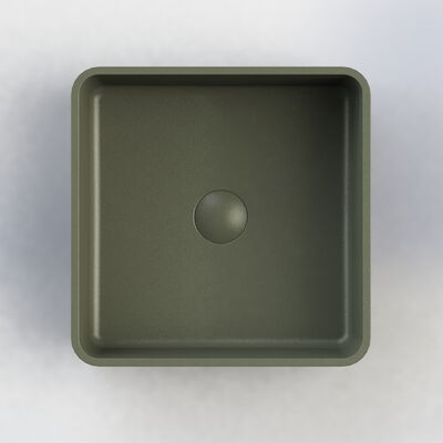 Opbouw Waskom Arcqua Case Vierkant 37×37 cm Mat Groen