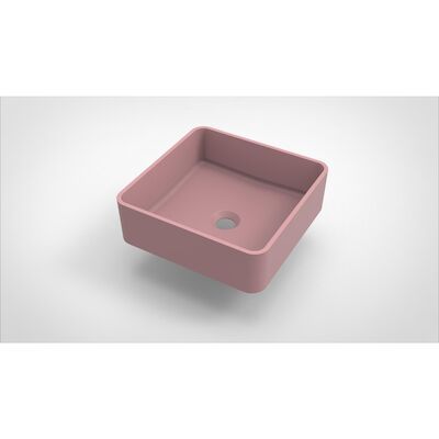 Opbouw Waskom Arcqua Case Vierkant 37×37 cm Mat Roze