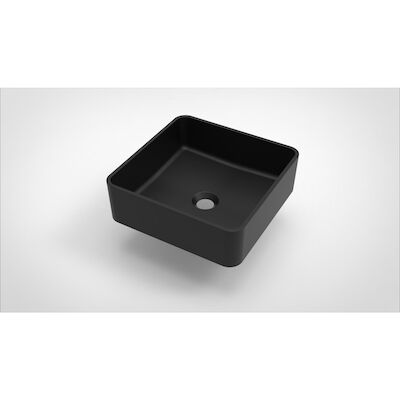 Opbouw Waskom Arcqua Case Vierkant 37×37 cm Mat Zwart