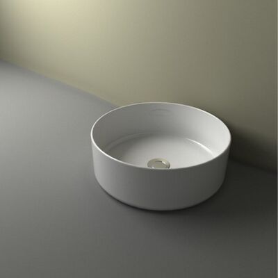 Opbouw Waskom BWS Loop Rond 40×14,5 cm Glanzend Wit