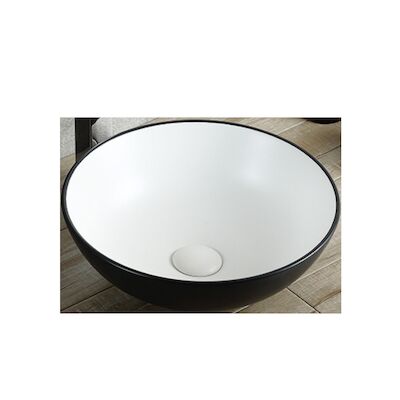 Opbouw Waskom BWS Raja 40cm Wit met Zwarte Buitenkant