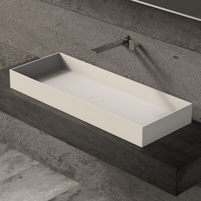 Opbouw Waskom Ideavit Solidjoy 100×37,5×11 cm Solid Surface Mat Wit