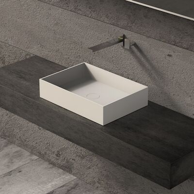 Opbouw Waskom Ideavit Solidjoy 50x35x11 cm Solid Surface Mat Wit