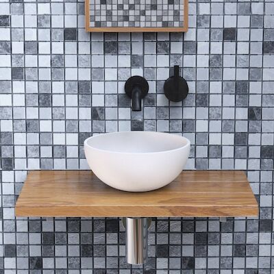 Opbouw Waskom Ideavit Solidmicro 23×11.5 cm Solid Surface Mat Wit
