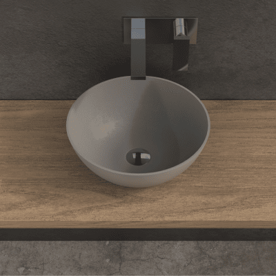 Opbouw Waskom Ideavit Solidthin 39×14,5 cm Solid Surface Mat Lichtgrijs
