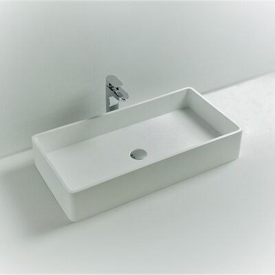 Opbouw Waskom Ideavit Solidtop 80x40x15 cm Solid Surface Mat Wit