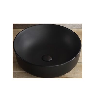 Opbouw Waskom Rond BWS Pura 42×13 cm Keramiek Zwart