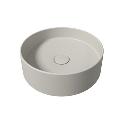 Opbouw Waskom Salenzi Hide Circle 40×12 cm Mat Grijs (inclusief bijpassende afvoerplug)