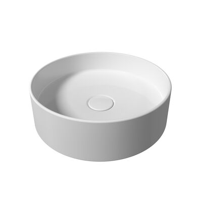 Opbouw Waskom Salenzi Hide Circle 40×12 cm Mat Wit (inclusief bijpassende afvoerplug)