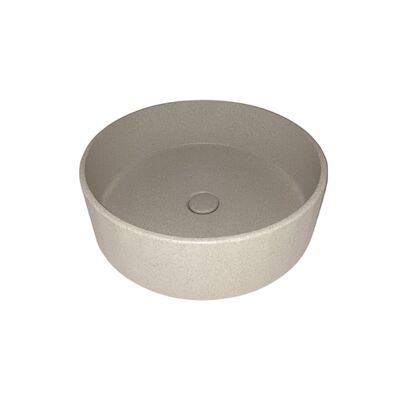Opbouw Wastafel Sanimex Crystal Beton Rond Terrazzo Creme