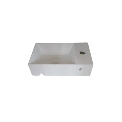 Opbouw Wastafel Sanimex Sardonyx Solid Surface Rechthoekig Wit