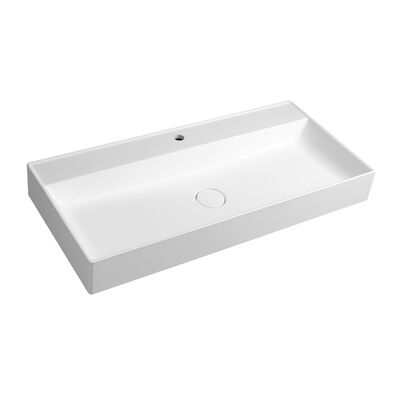 Opbouw Wastafel Sapho Twig Met Wastekapje 100×47 cm Cast Marble Wit