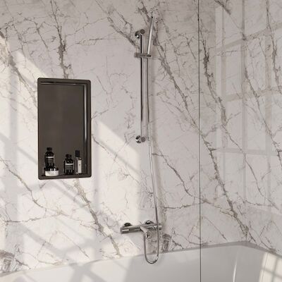Opbouwset Bad- en Douchekraan Brauer Chrome Carving Thermostatisch Met Wandhouder Chroom