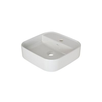 Opbouwwastafel BWS Fresh Keramiek 42×42 cm Zonder Overloop Glans Wit (Kraangat Midden)