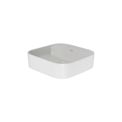 Opbouwwastafel BWS Fresh Keramiek 42×42 cm Zonder Overloop Mat Wit (Kraangat Midden)