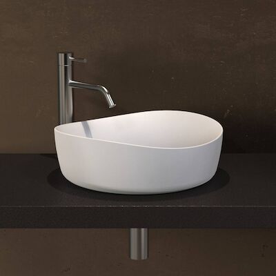 Opbouwwastafel Ideavit Solidharmony 40×13 cm Solid Surface Mat Wit