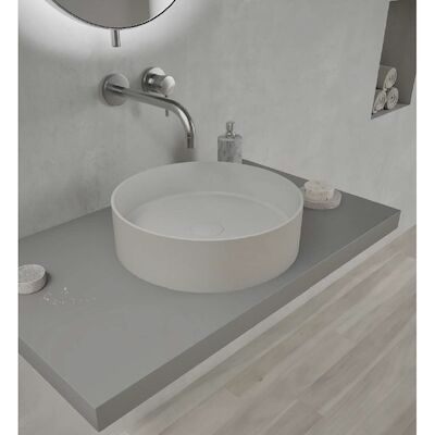 Opbouwwastafel Ideavit Solidthin 40x40x12.5 cm Solid Surface Mat Pebble Grey