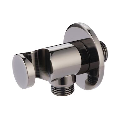 Opsteek Handdouche met Wateruitlaat in Muur Salenzi Giro Zwart Chroom OUTLET