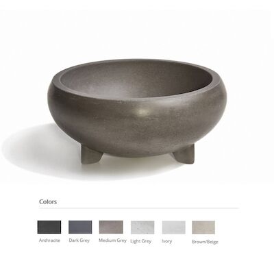 Opzet Wastafel Urbi et Orbi Bulbo Beton 40×18 cm Licht Grijs