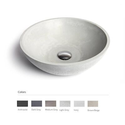 Opzet Wastafel Urbi et Orbi Circum Beton 40×15 cm Licht Grijs