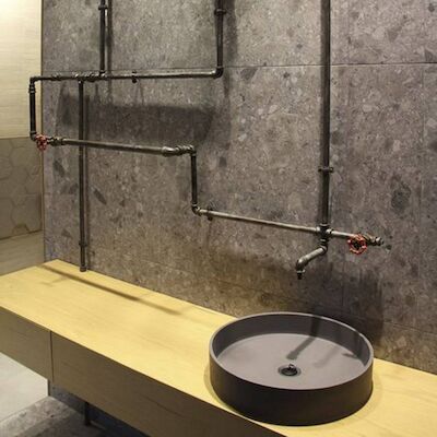 Opzet Wastafel Urbi et Orbi Circum Beton 48×10 cm Medium Grijs