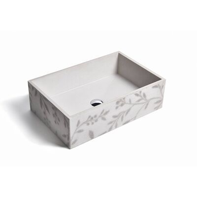 Opzet Wastafel Urbi et Orbi Ombra Beton 53x38x16 cm Licht Grijs met Donker Patroon