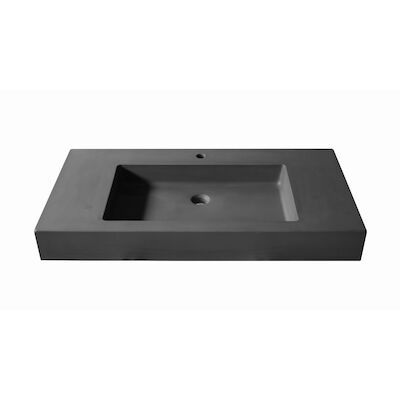 Opzet Wastafel Urbi et Orbi Plura uni 130 Beton 130x50x12 cm Donkergrijs