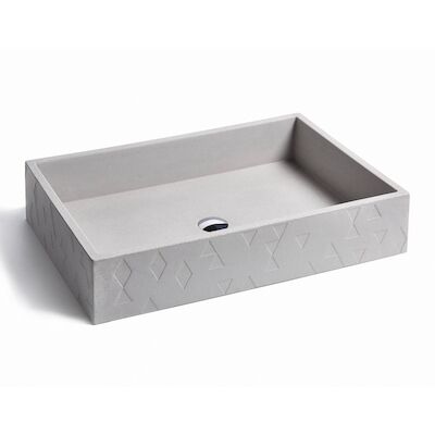 Opzet Wastafel Urbi et Orbi Traccia Beton 70x45x14 cm Licht Grijs
