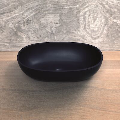Opzetwastafel Luca Sanitair Ovaal 48×32.5×13.5 Solid Surface Antraciet