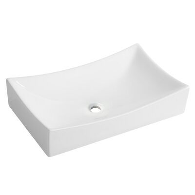 Opzetwastafel Wiesbaden Slide Keramiek 65×39.5cm Zonder Overloop Wit
