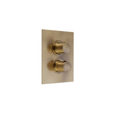 OUTLET Inbouwthermostaat met Afbouwdeel Salenzi Giro Vierkant Geborsteld Messing Goud