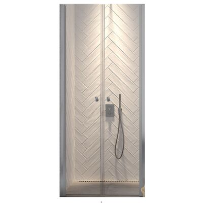Pendeldeur Sealskin Hooked Omkeerbaar Ruime Verstelbaarheid 90×200 cm Zilver