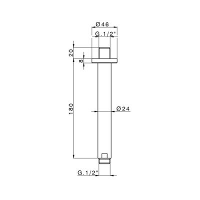Plafond Arm Salenzi Giro Zwart Chroom OUTLET