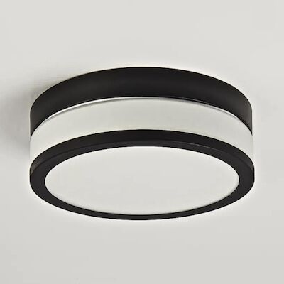 Plafond/Wandlamp Bellezza Bagno Stef IP44 3000 Kelvin 23,6×7,8 cm SMD LED Mat Zwart/Mat Wit