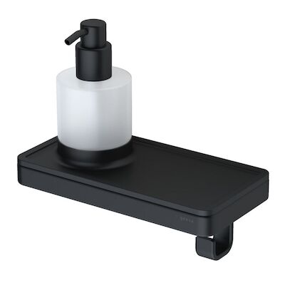 Planchet met Zeepdispenser en Handdoekhaak Geesa Frame Zwart