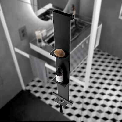 Planchet Novellini Kuadra voor Douchewand 76×12 cm Mat Zwart