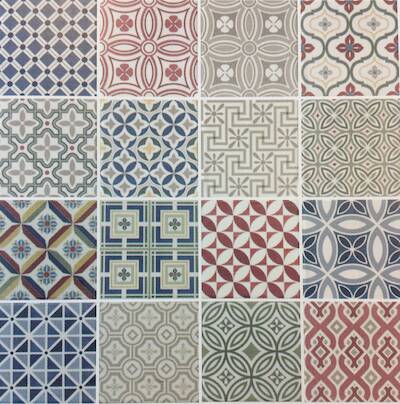 Portugese wandtegel Vintage Country 13x13cm Patchwork