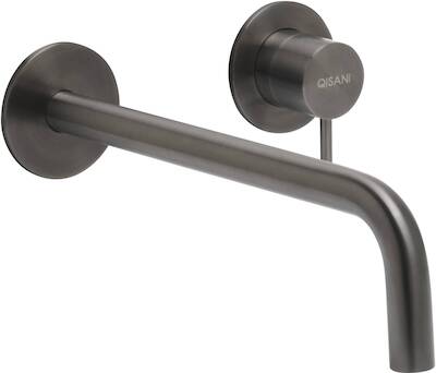 Qisani Flow wastafelkraan afbouwdeel met 250mm uitloop gun metal