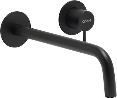 Qisani Flow wastafelkraan afbouwdeel met 250mm uitloop zwart