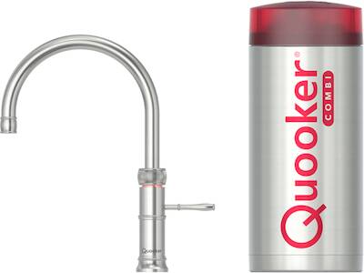 Quooker Classic Fusion round met COMBI boiler 3-in-1 kokend water kraan RVS