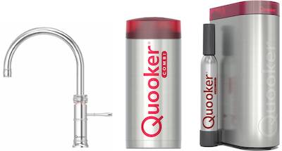 Quooker Classic Fusion round met COMBI+ boiler en CUBE reservoir 5-in-1 kokend water kraan chroom