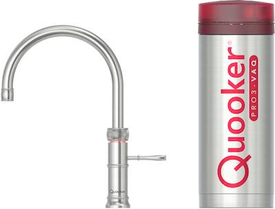 Quooker Classic Fusion round met PRO3 boiler 3-in-1 kokend water kraan RVS