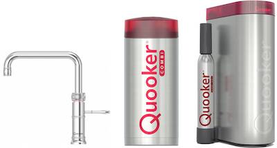 Quooker Classic Fusion square met COMBI boiler en CUBE reservoir 5-in-1 kokend water kraan chroom