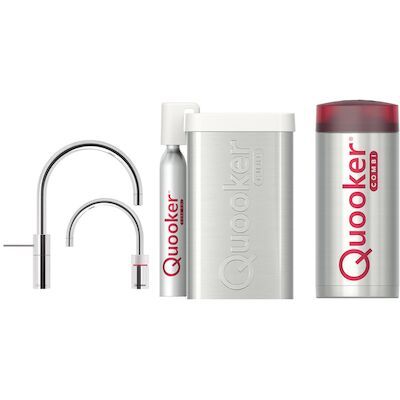 Quooker Cube Nordic Round Twintaps Chroom met Combi Boiler