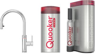 Quooker Flex met COMBI boiler en CUBE reservoir 5-in-1 kokend water kraan Chroom