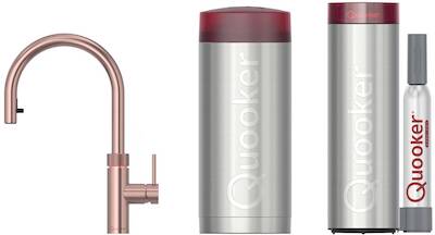 Quooker Flex met COMBI boiler en CUBE reservoir 5-in-1-kraan rosé koper